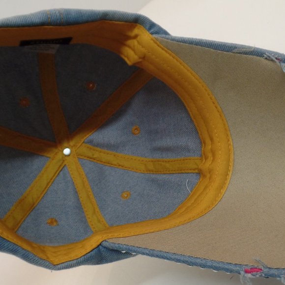 Studio Select Adjustable Sizeing Sparkling Denim Baseball Cap W American Flag - Picture 7 of 9